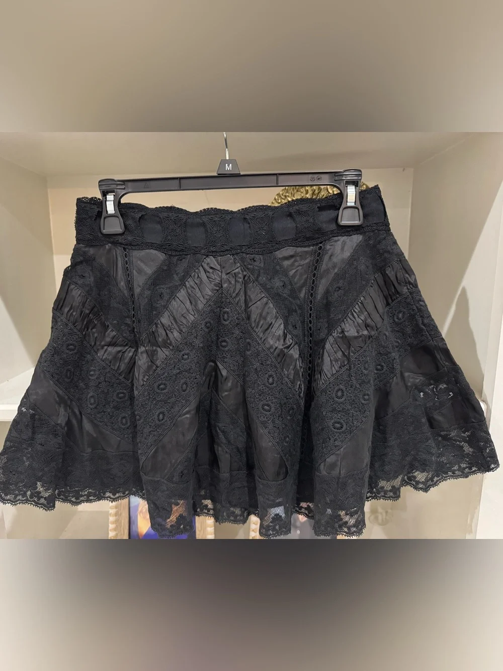NWT LoveShackFancy Shayda Black Miniskirt SZ 2 - Picture 2 of 3